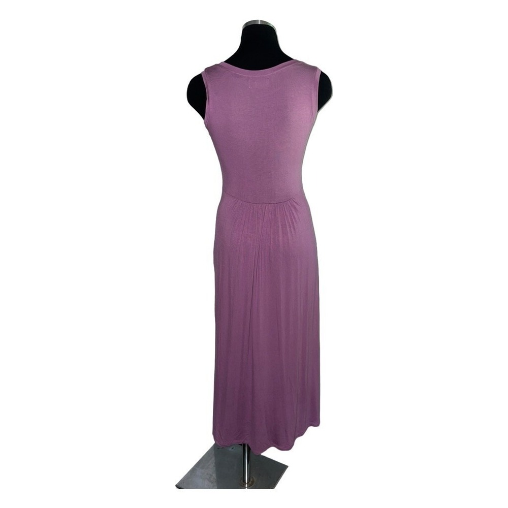 Midi Dress Sz XS Sleeveless Tank Twist Front Knit Casual Purple Minimalist NWT - Picture 4 of 9
